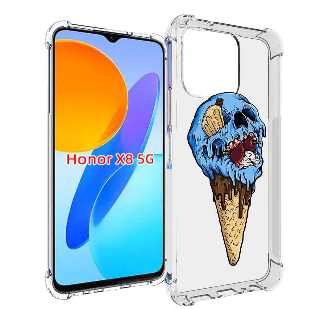 

Чехол MyPads мороженное череп для Honor X8 5G, Прозрачный, Tocco
