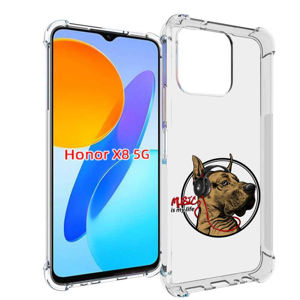 

Чехол MyPads музыкальная собака для Honor X8 5G, Прозрачный, Tocco