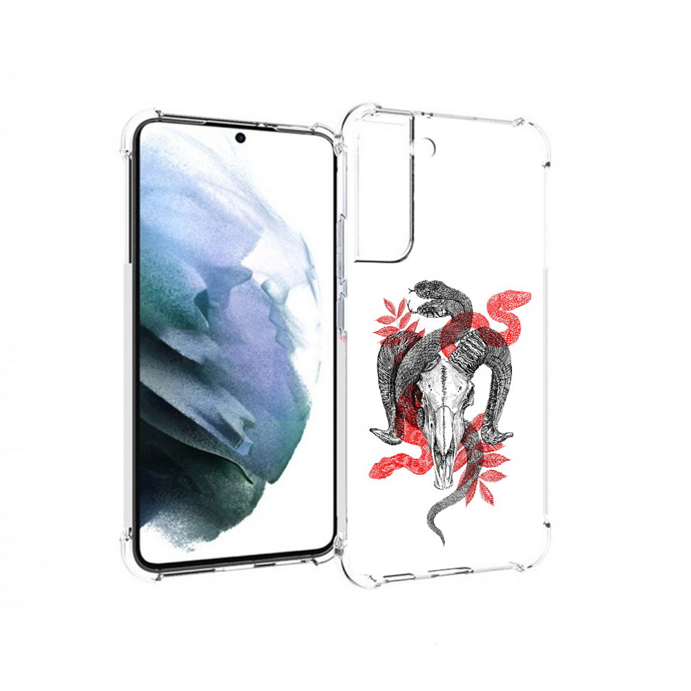 

Чехол MyPads Tocco для Samsung Galaxy S22 Plus змея в черепе рисунок (PT226933.535.365), Прозрачный, Tocco