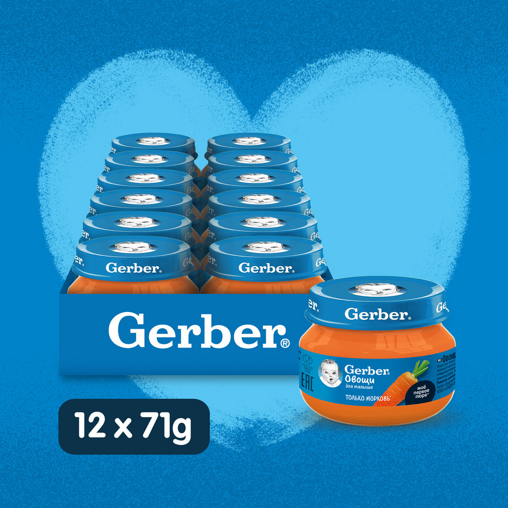 Пюре овощное Gerber Морковь 12х71 г