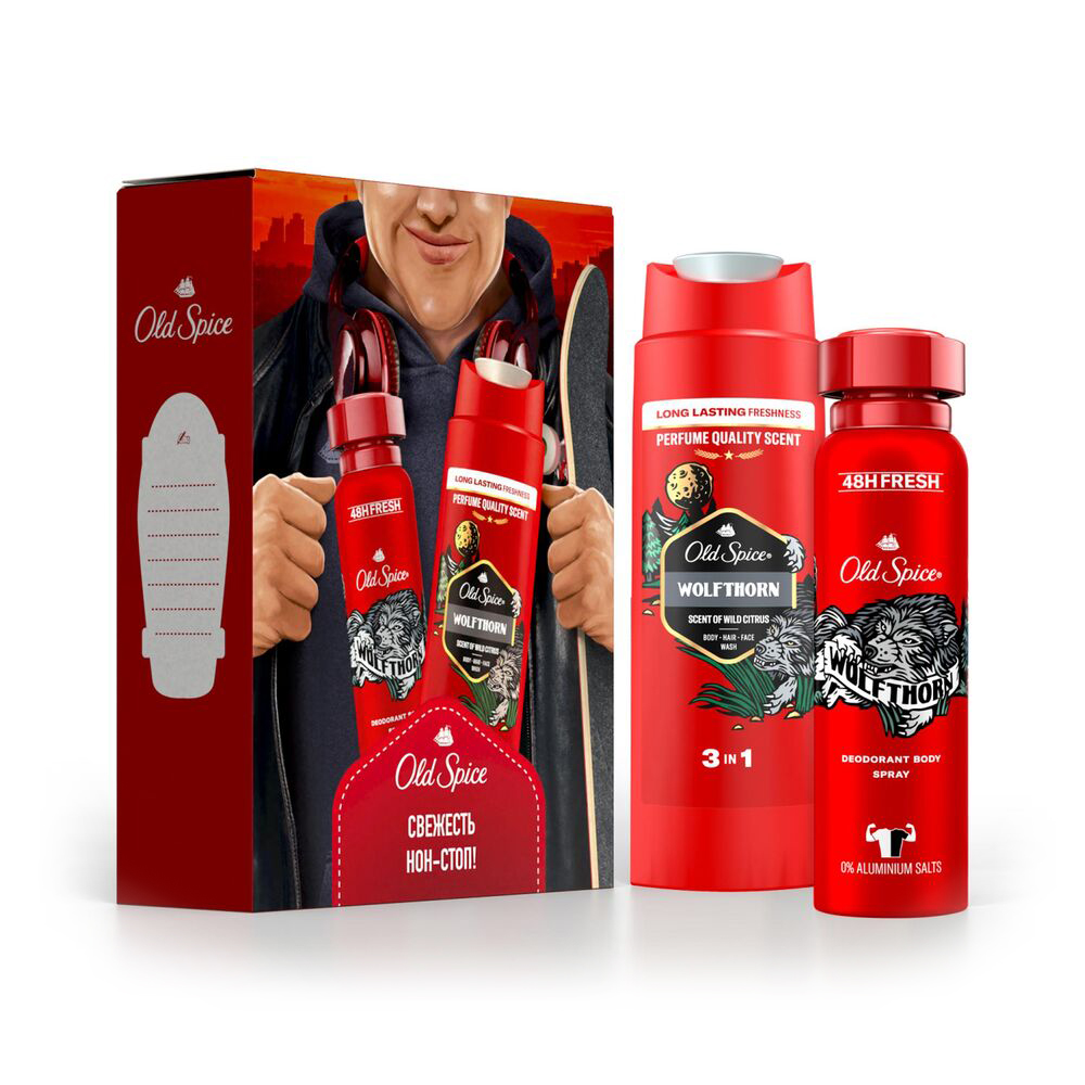 Косметический набор для тела Old Spice Wolfthorn для мужчин 2 предмета 1290₽