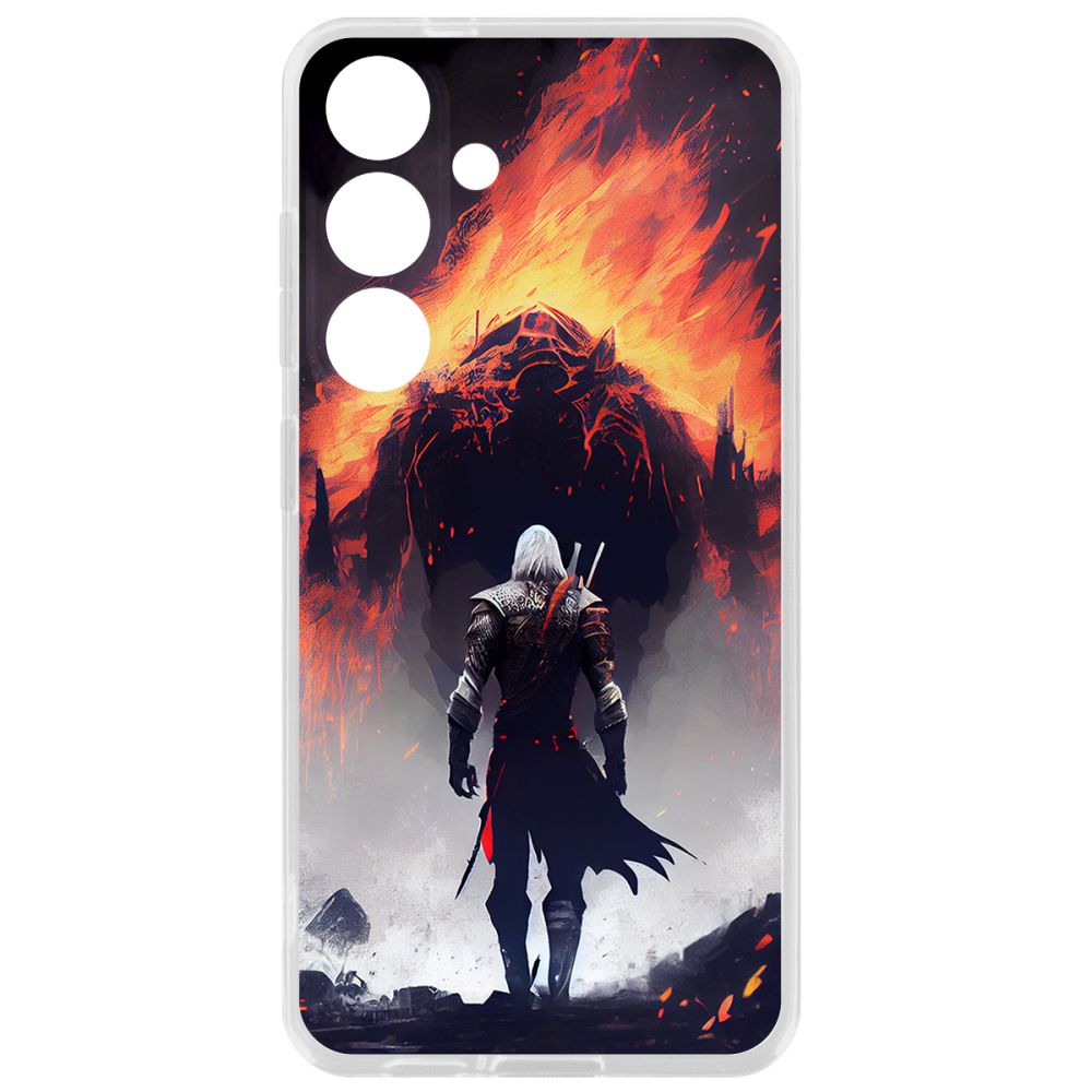 

Чехол-накладка Krutoff Clear Case Ведьмак. Геральт для Samsung Galaxy S24+, Прозрачный