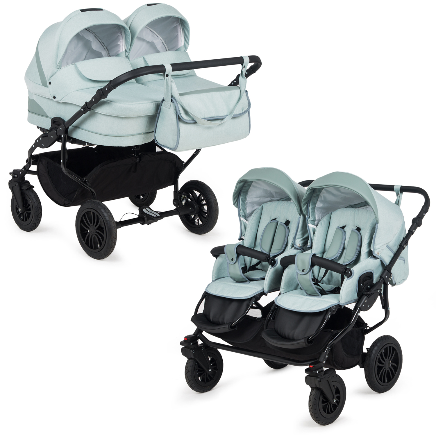 

Коляска 2 в 1 Glory Sofia Duo New, мятный