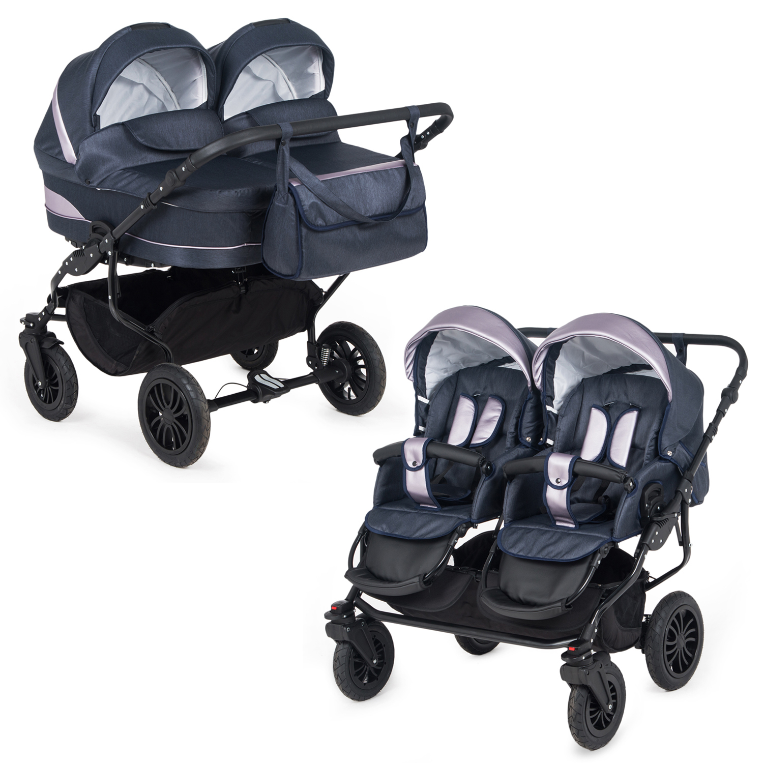 

Коляска 2 в 1 Glory Sofia Duo New, темно-синий
