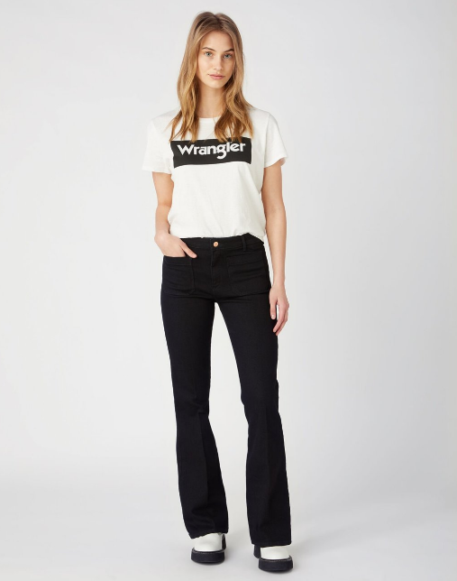 

Джинсы женские Wrangler Flare 112127840 черные 28/32, Черный, Flare