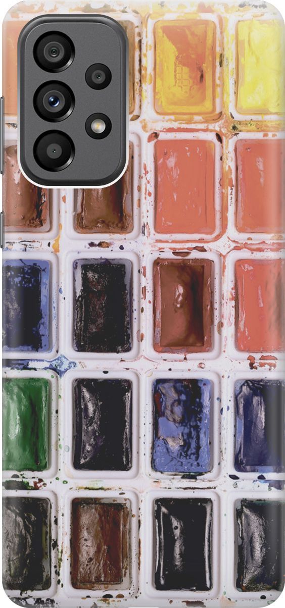 

Силиконовый чехол на Samsung Galaxy A73 5G с принтом "Палитра красок", Белый;коричневый, 10566