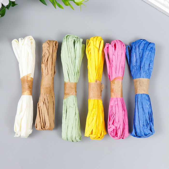 

Пряжа 100% целлюлоза Рафия набор 12 шт, 10 метров МИКС 22х14 см, Разноцветный