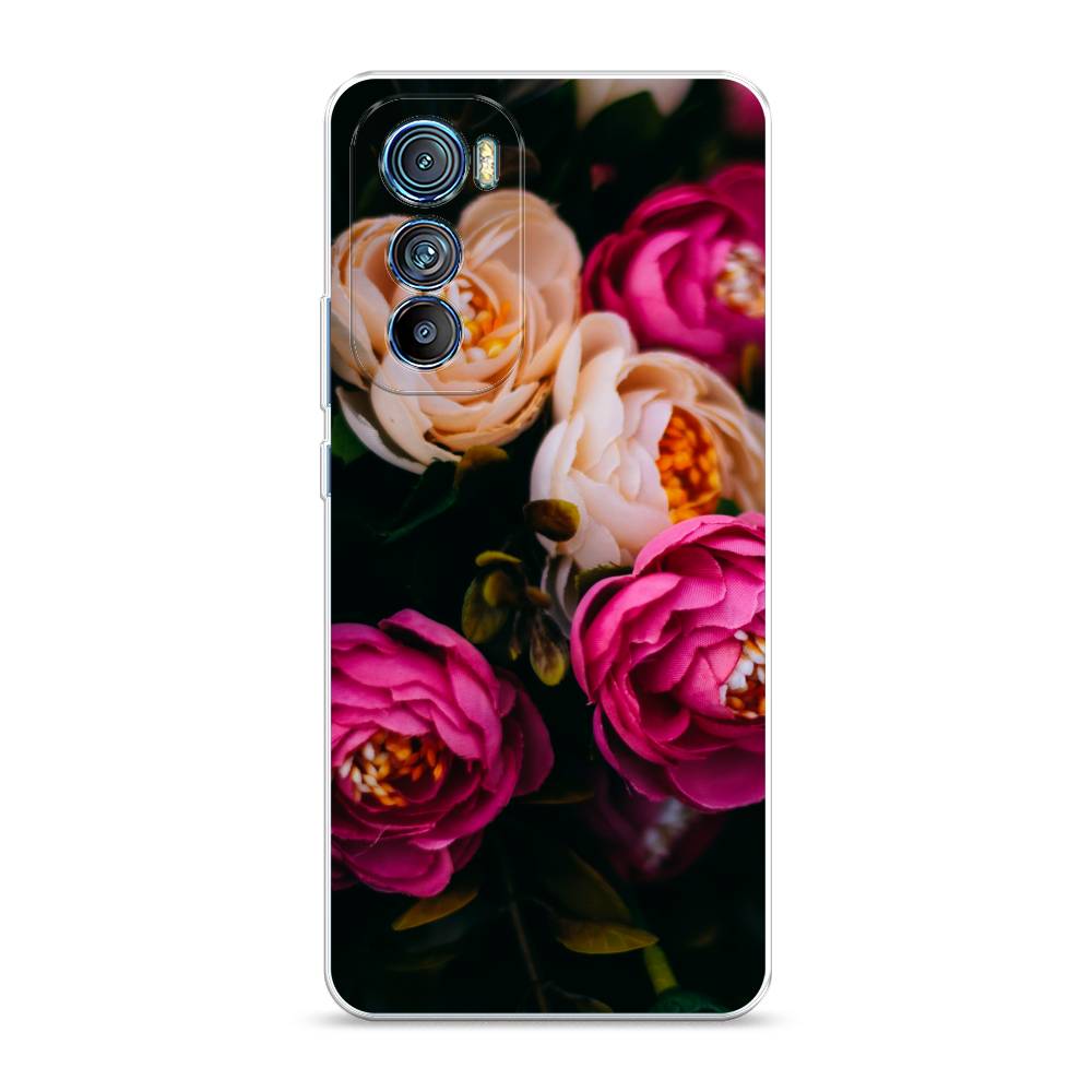 

Чехол Awog на Motorola Edge 30 "Розовые пионы на черном", 243250-8