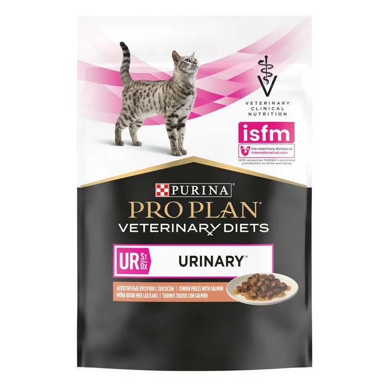 Влажный корм для кошек Pro Plan Veterinary Diets кусочки в соусе с лососем при МКБ 85 г