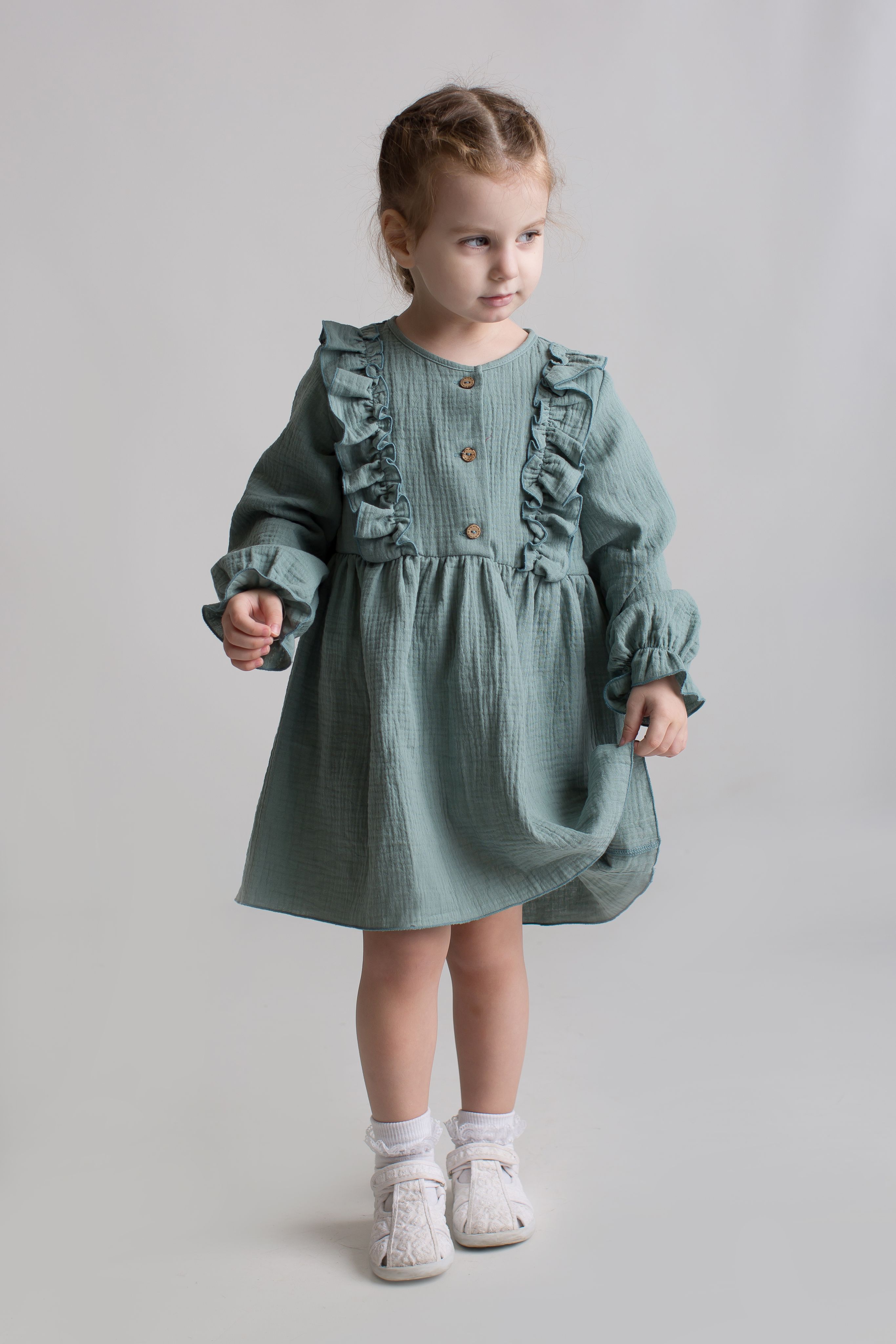 Платье детское Small Giraffe SG01003, полынь, 86