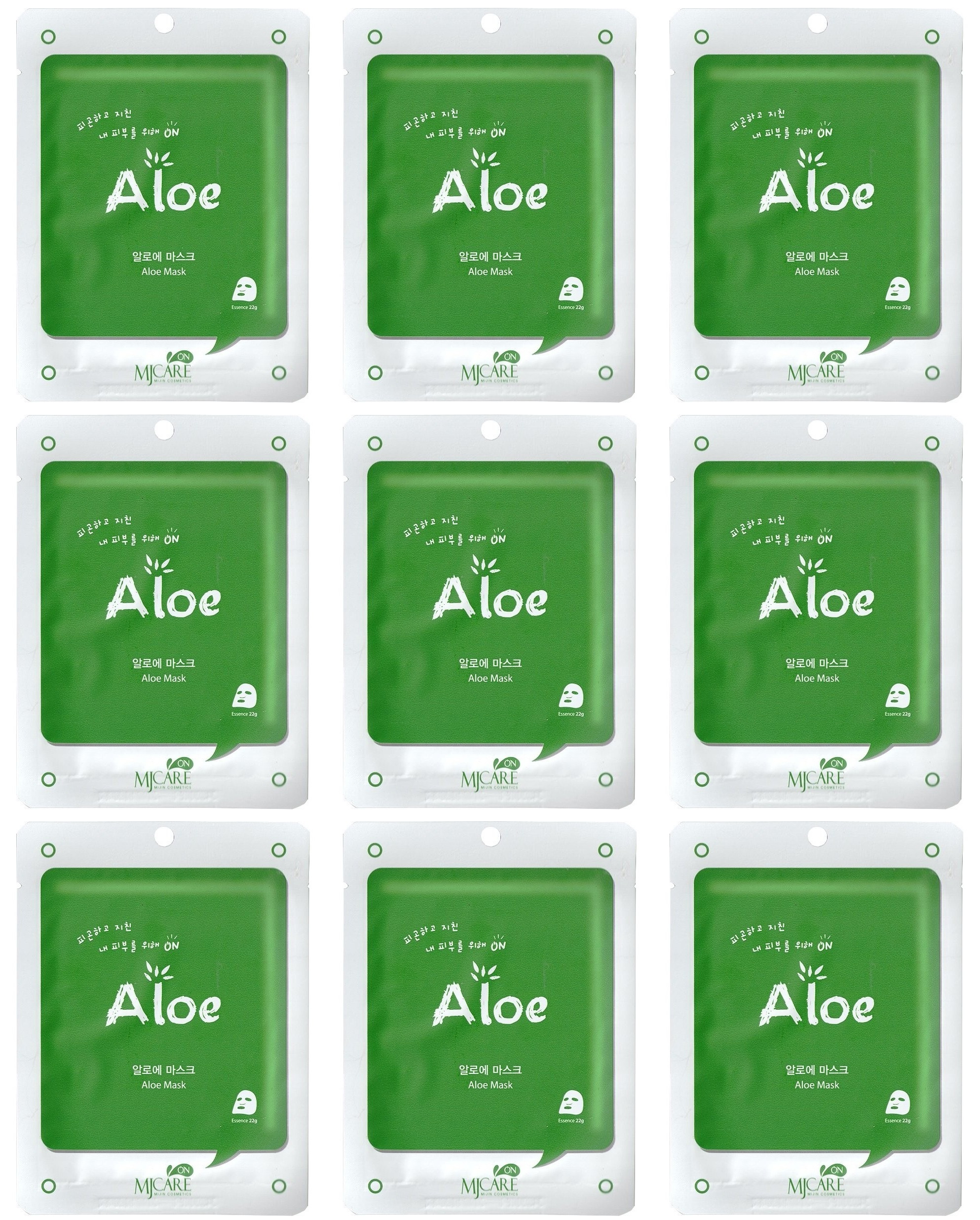 

Маска тканевая для лица Mijin с алоэ MJ CARE Aloe mask pack 22г 9шт