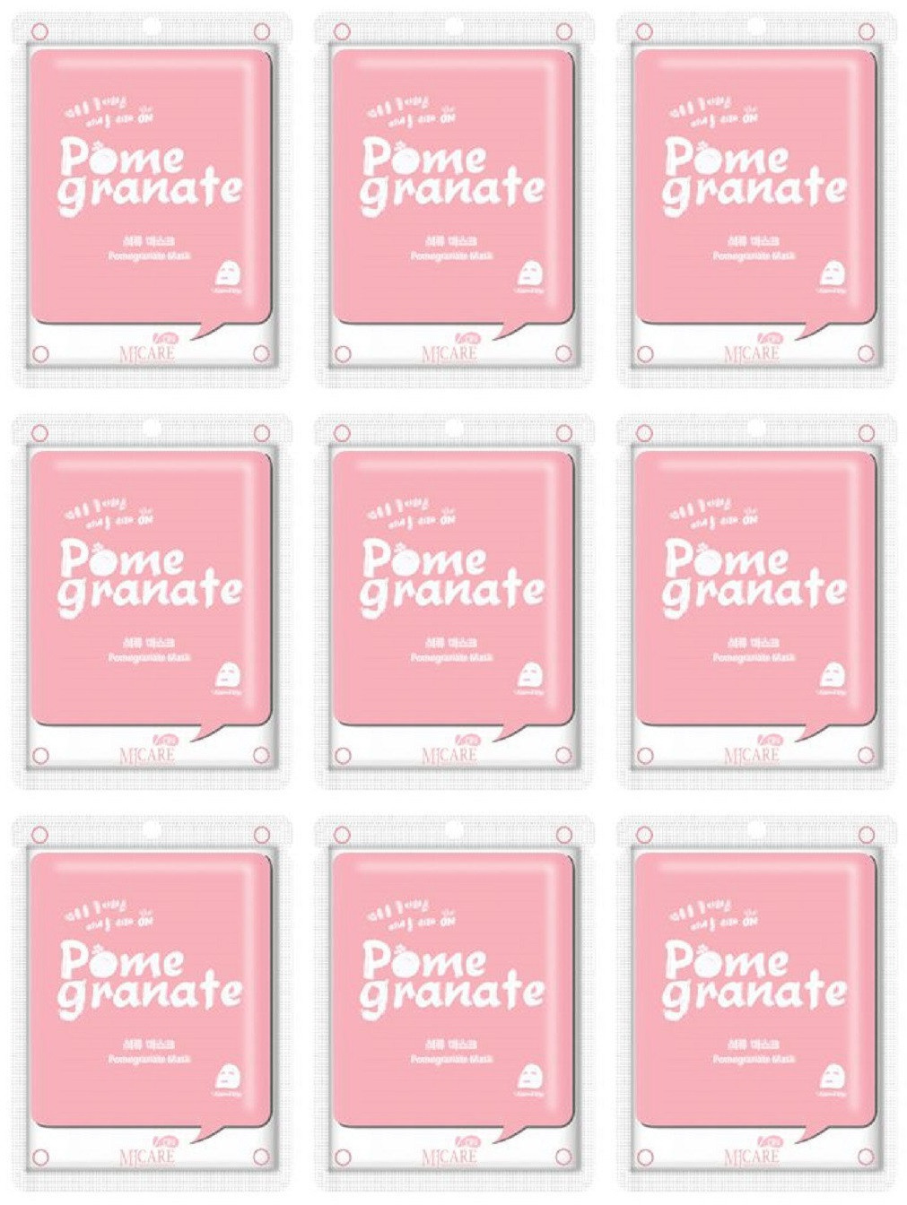 

Маска тканевая для лица Mijin с гранатом MJ CARE Pomegranate mask pack 22г 9шт