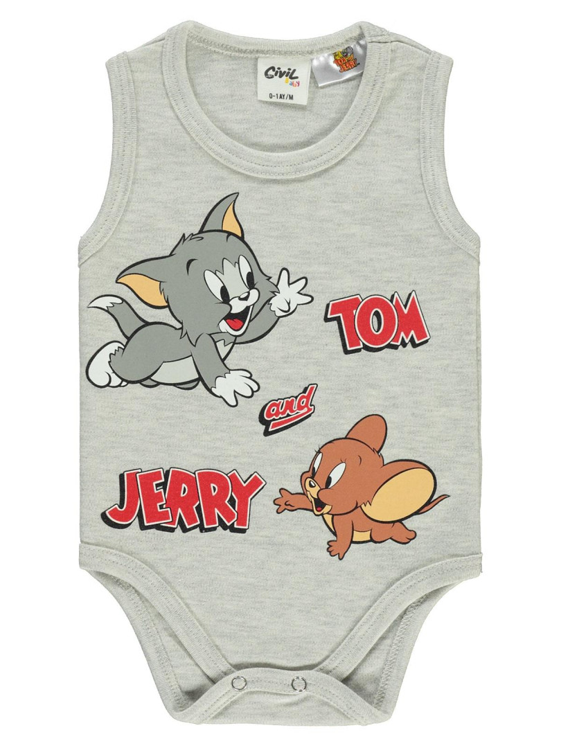 фото Боди для малышей tom and jerry 143300578k21-1 светло-серый 0-3 мес (доставка из-за рубежа)