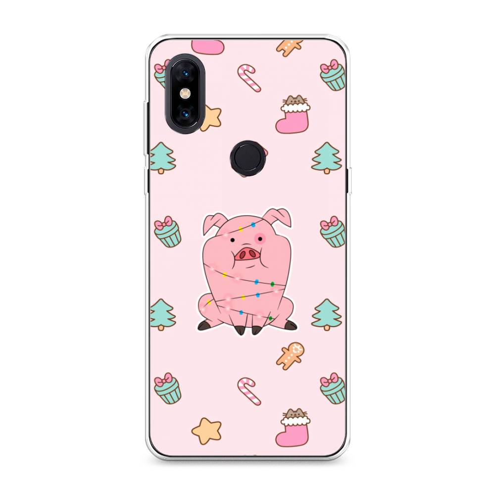 

Чехол на Xiaomi Mi Mix 3 "Розовая свинка", Розовый;зеленый, 34950-5
