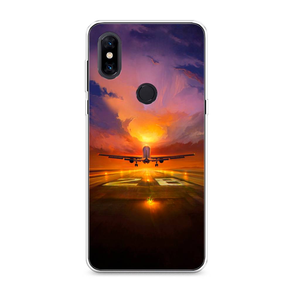 

Чехол на Xiaomi Mi Mix 3 "Самолет на посадке", Оранжевый;синий, 34950-6