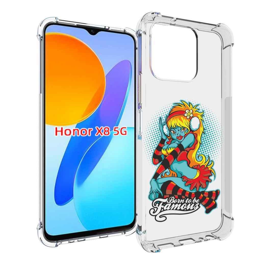 

Чехол MyPads нарисованная девушка в наушниках для Honor X8 5G, Прозрачный, Tocco