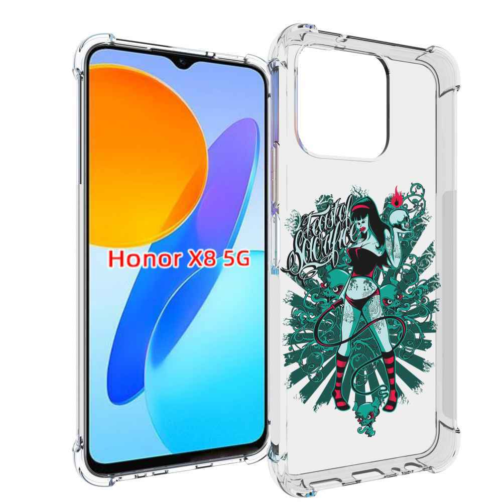 

Чехол MyPads нарисованная девушка в татуировках для Honor X8 5G, Прозрачный, Tocco