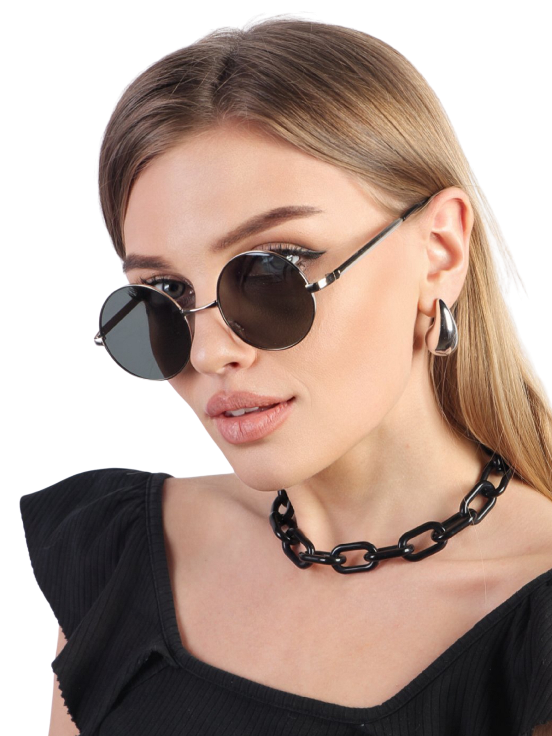 

Солнцезащитные очки унисекс Pretty Mania DT022 серебристые, DT022