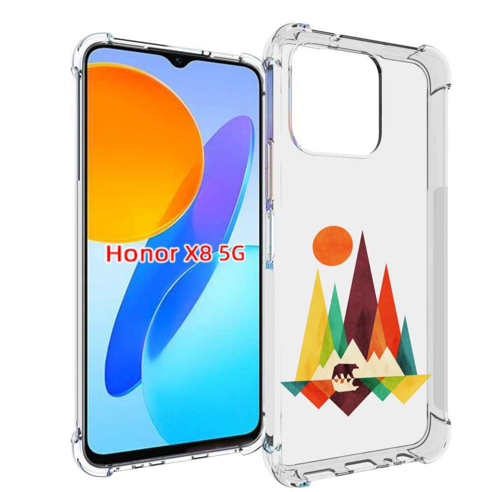 

Чехол MyPads нарисованные горы с медведем для Honor X8 5G, Прозрачный, Tocco