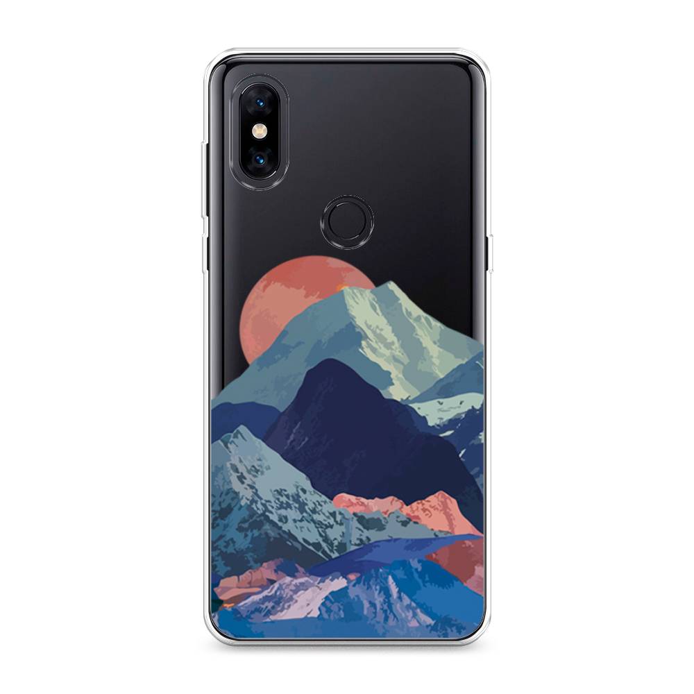 

Чехол на Xiaomi Mi Mix 3 "Закат в снежных горах", Красный;серый;голубой, 34950-2