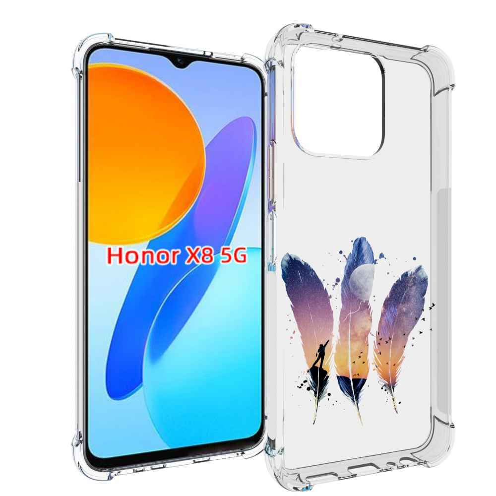

Чехол MyPads небесные перья для Honor X8 5G, Прозрачный, Tocco
