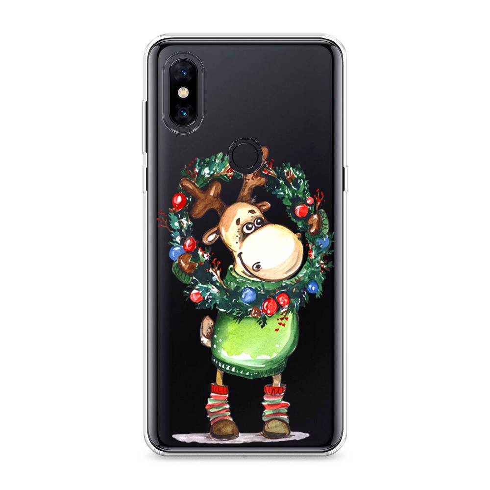 

Чехол на Xiaomi Mi Mix 3 "Олень с новогодним венком", 34950-4