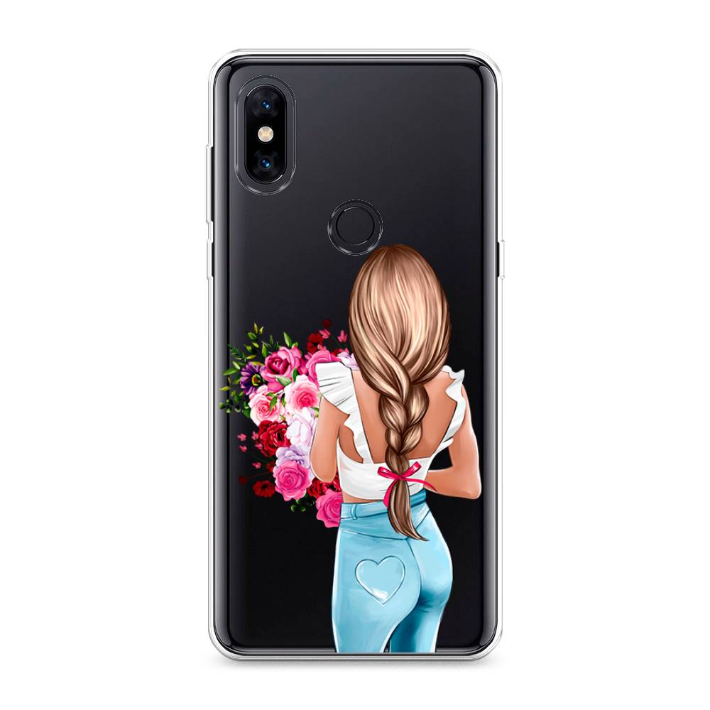

Чехол на Xiaomi Mi Mix 3 "Девушка с цветами", Коричневый;розовый;голубой, 34950-6