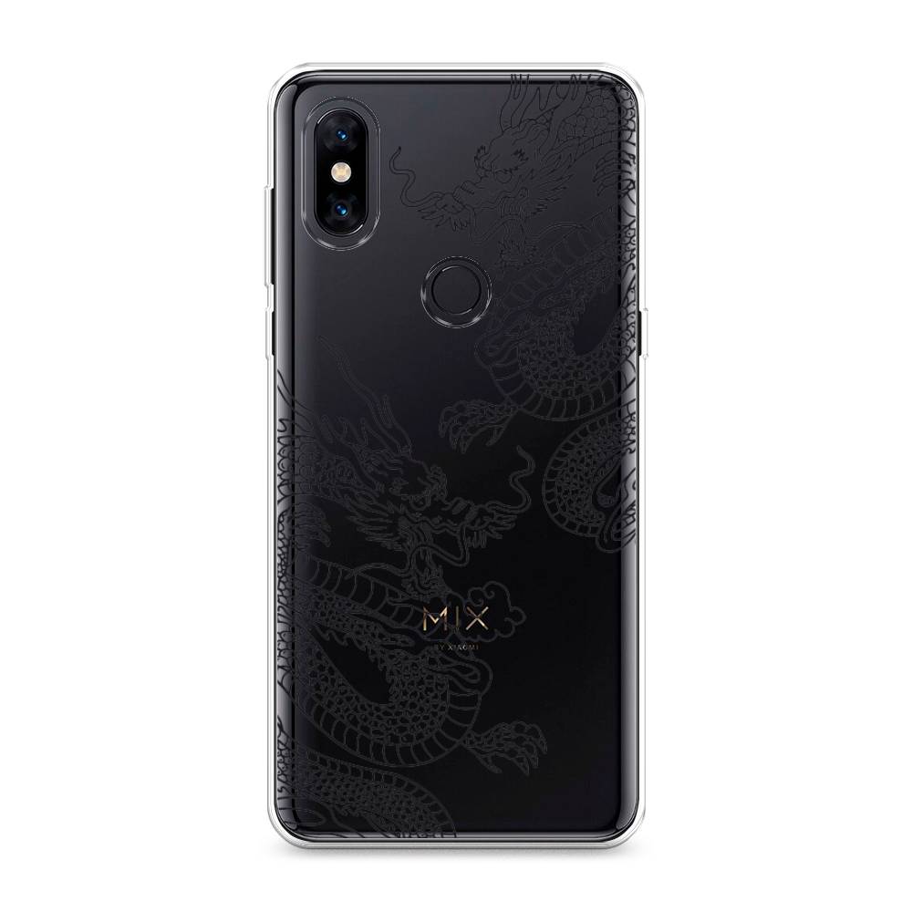 

Чехол на Xiaomi Mi Mix 3 "Два китайских дракона", Серый;черный, 34950-1