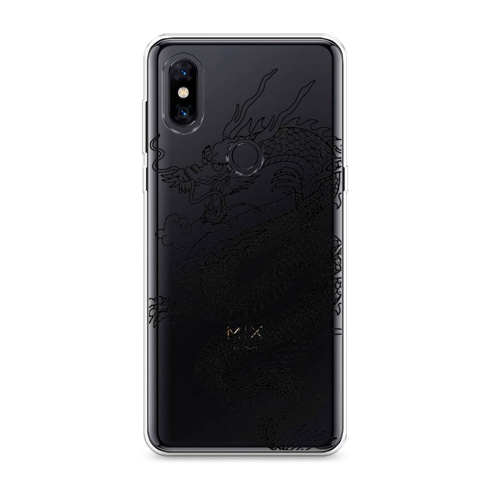

Чехол на Xiaomi Mi Mix 3 "Большой китайский дракон", Черный;серый, 34950-1