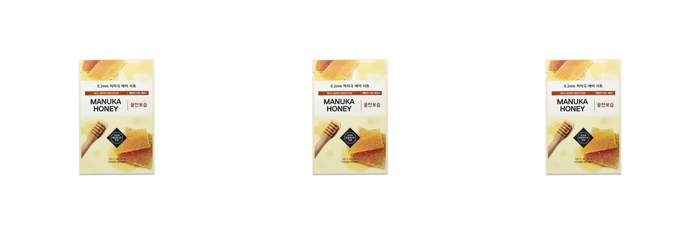 

Маска Etude House тканевая для лица THERAPY AIR MASK MANUKA HONEY, 20 мл, 3 шт