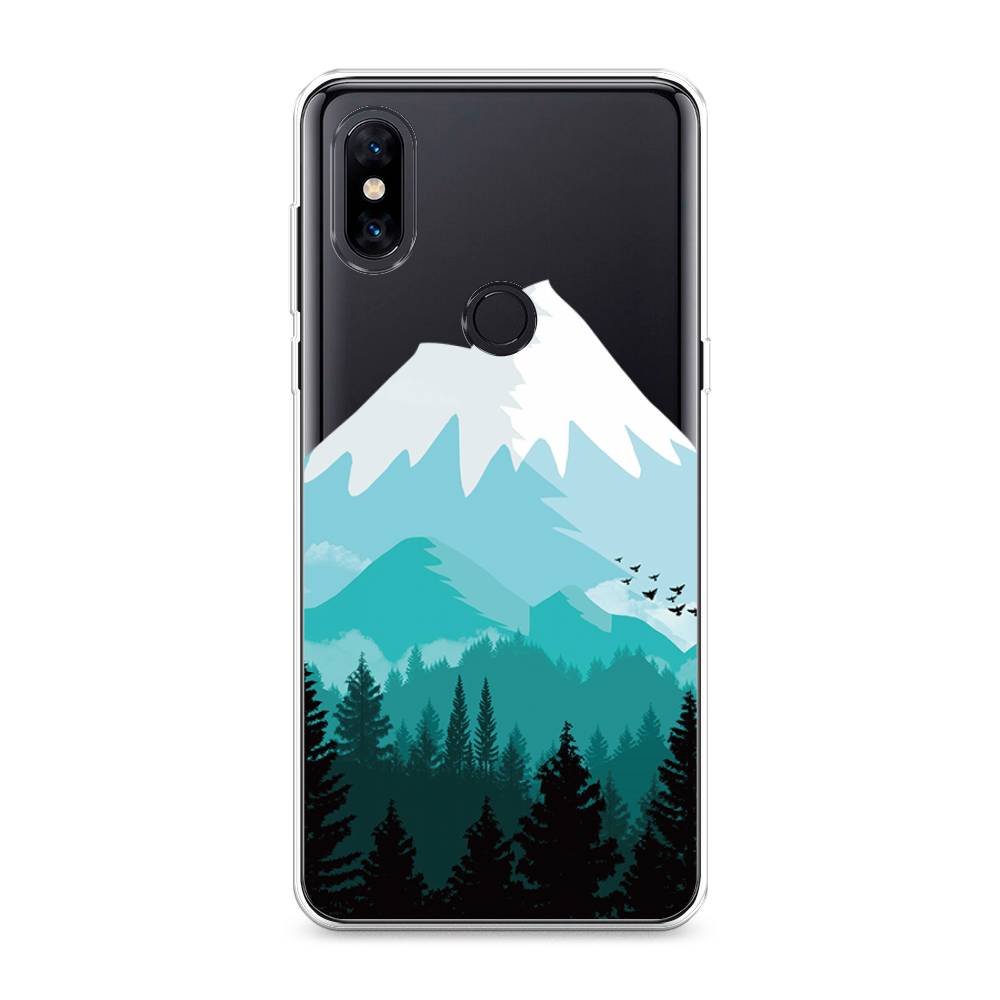 

Чехол на Xiaomi Mi Mix 3 "Синяя снежная гора", Белый;голубой, 34950-2