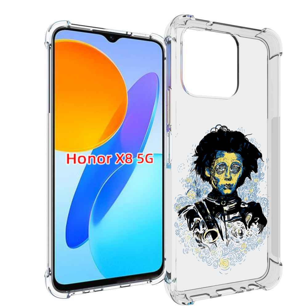 

Чехол MyPads парень черно-белый абстракция для Honor X8 5G, Прозрачный, Tocco
