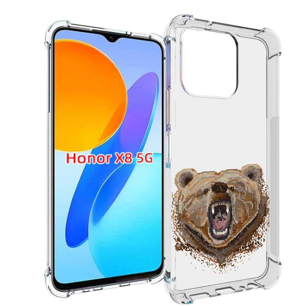 

Чехол MyPads пиксельный медведь для Honor X8 5G, Прозрачный, Tocco