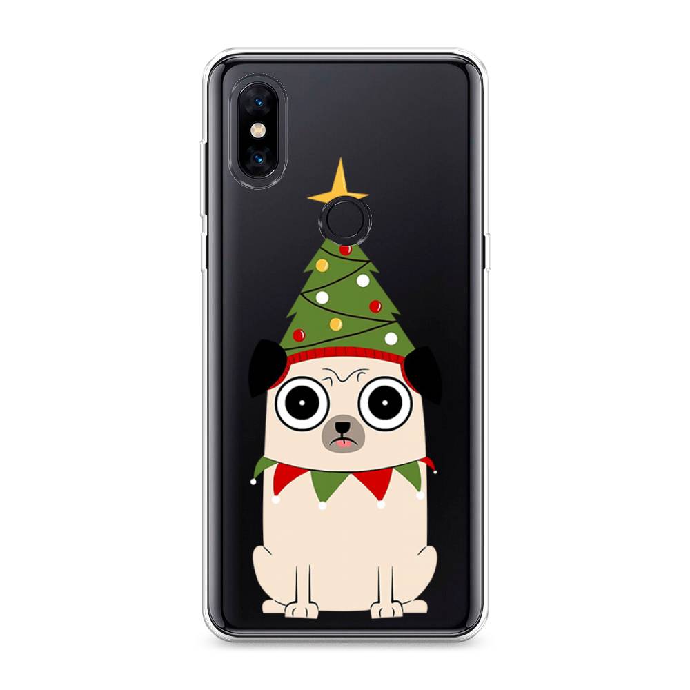 

Чехол на Xiaomi Mi Mix 3 "Собачка с ёлочкой", Бежевый;красный;зеленый, 34950-1