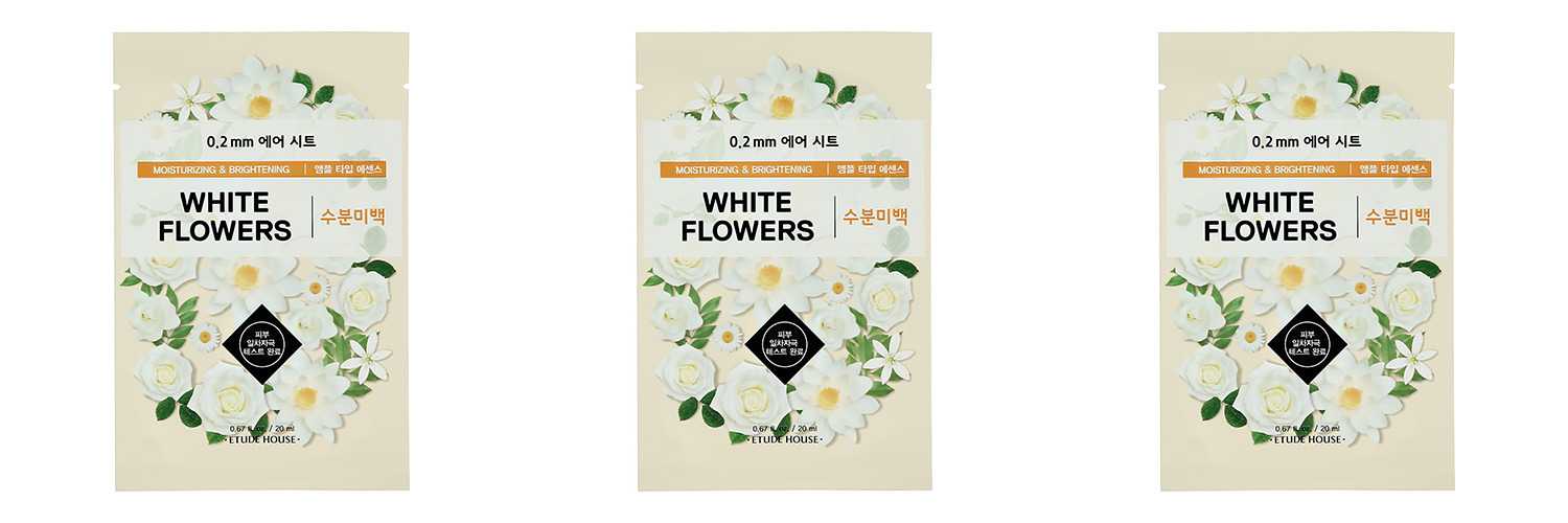 

Маска Etude House на тканевой основе AirMask White Flowers, 20 мл, 3 шт