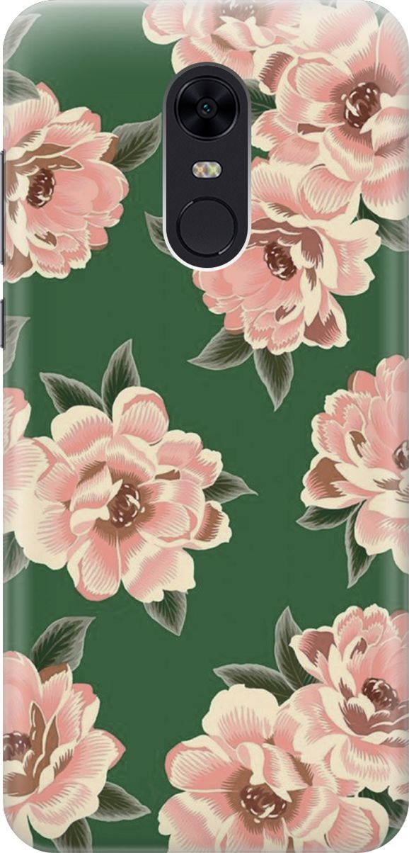 

Силиконовый чехол на Xiaomi Redmi 5 Plus "Винтажные цвета", Зеленый;розовый, 7925