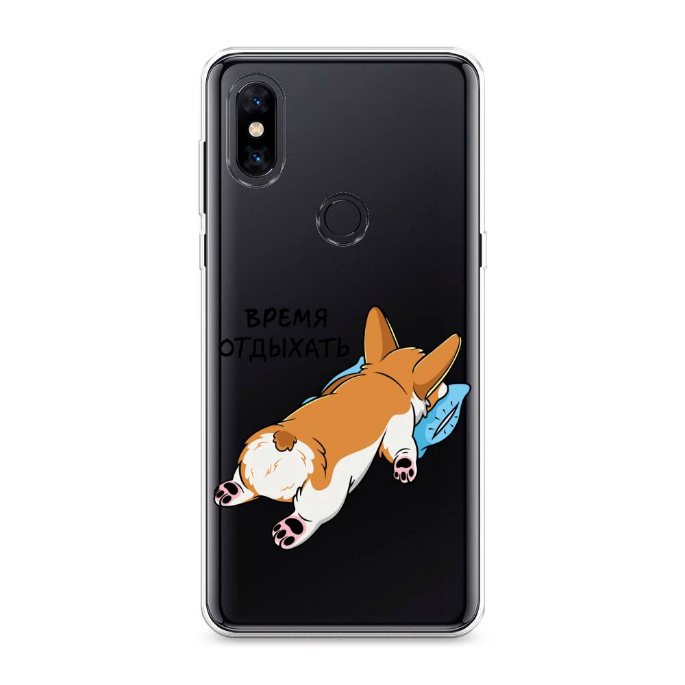 

Чехол на Xiaomi Mi Mix 3 "Корги отдыхает", Черный;коричневый;голубой, 34950-1
