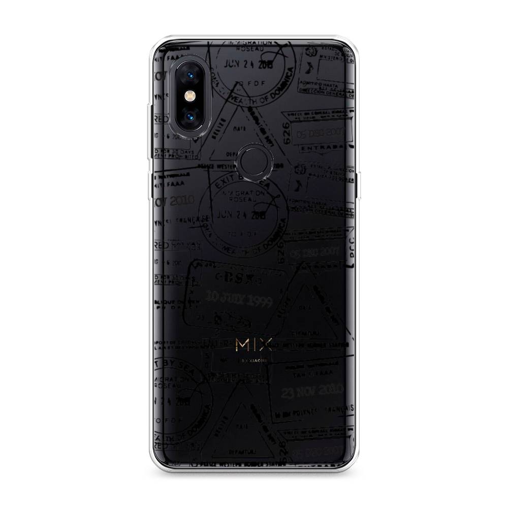 

Чехол на Xiaomi Mi Mix 3 "Visa stamps 2", Белый;черный;серый, 34950-2