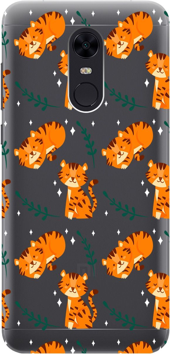 

Чехол на Xiaomi Redmi 5 Plus "Tigers" прозрачный, Прозрачный;бежевый, 5532