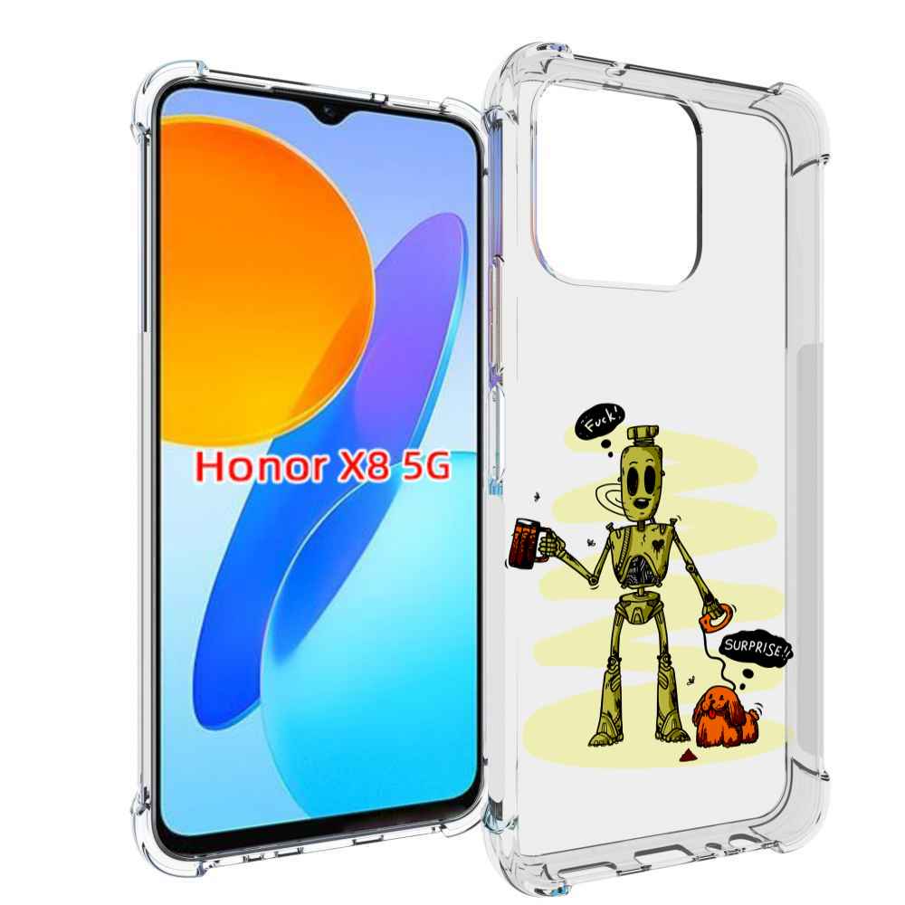 

Чехол MyPads прикольный робот для Honor X8 5G, Прозрачный, Tocco