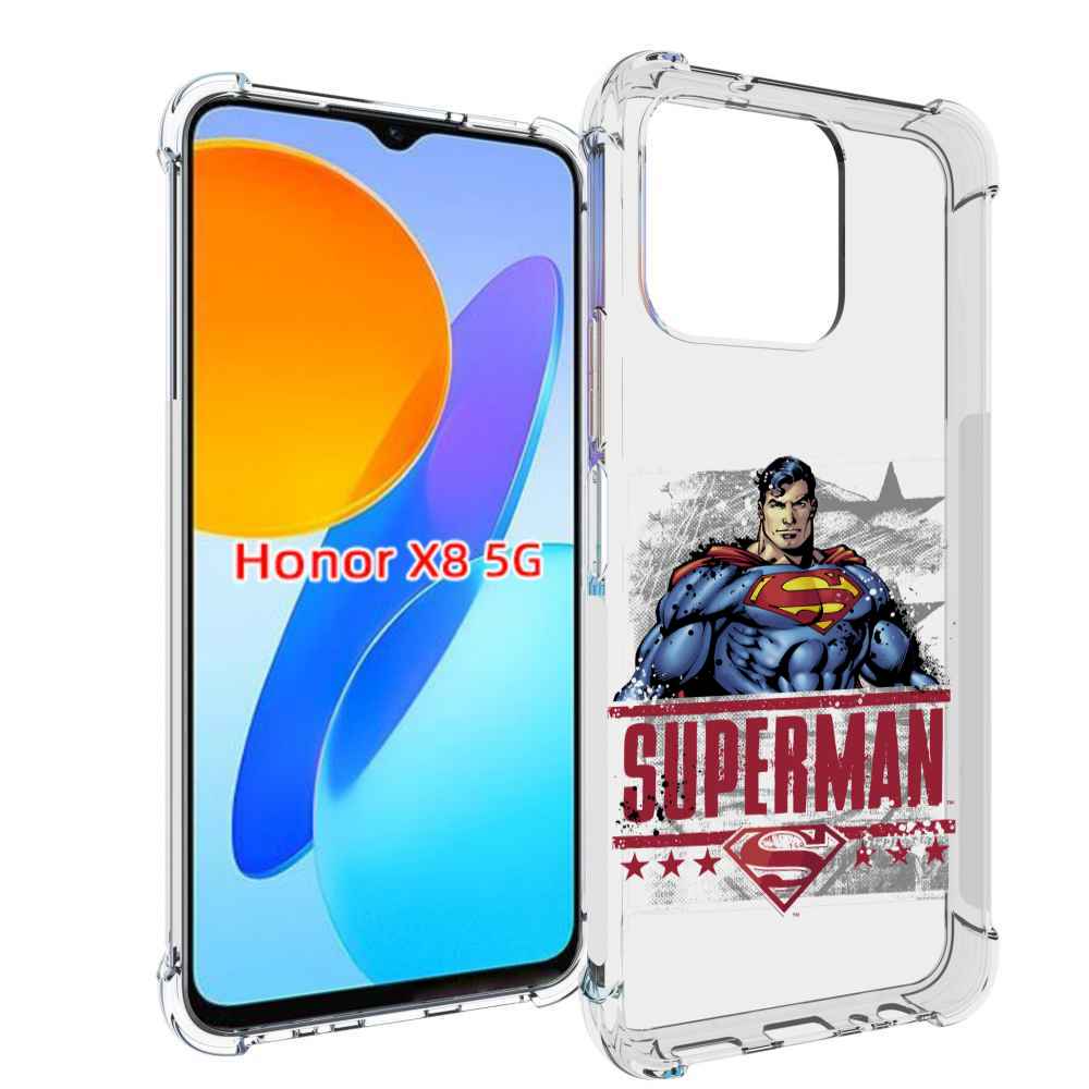 

Чехол MyPads рисунок супермен для Honor X8 5G, Прозрачный, Tocco