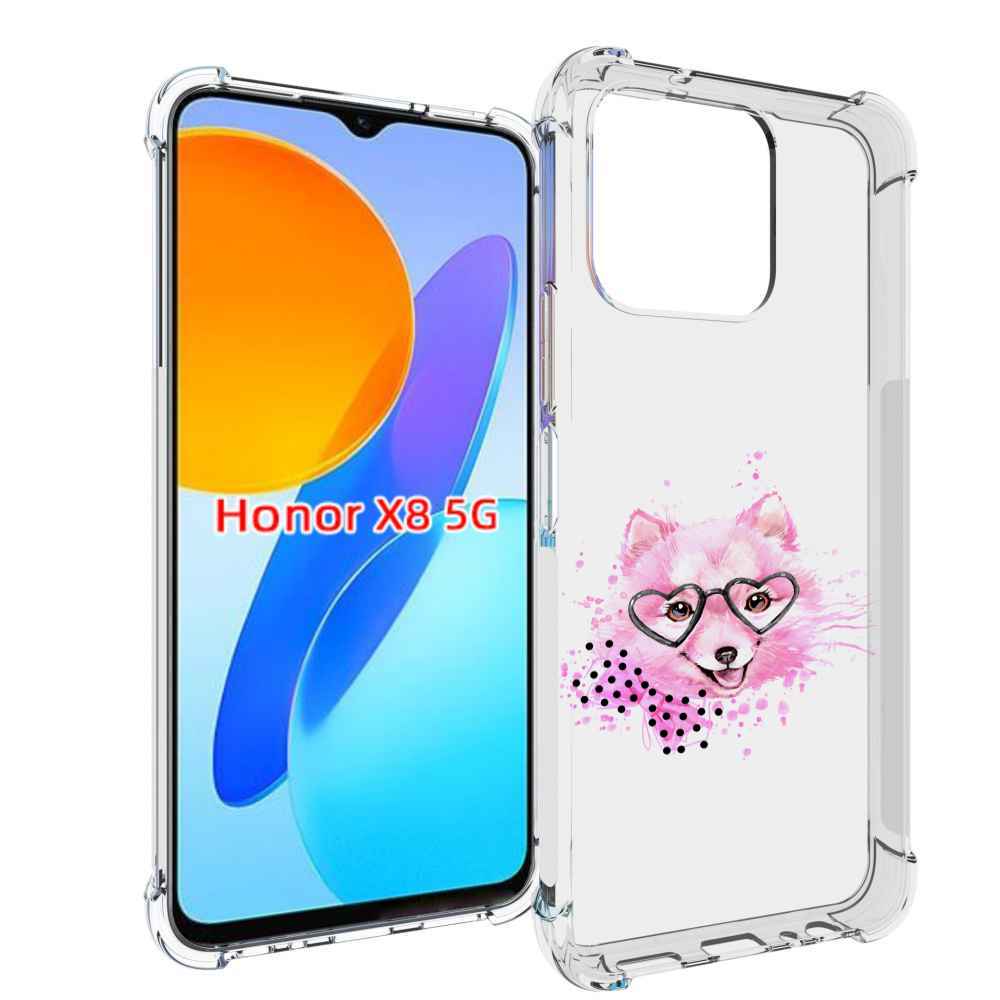 

Чехол MyPads розовый волченок для Honor X8 5G, Прозрачный, Tocco