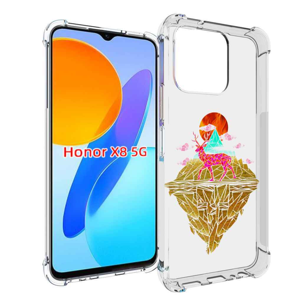 

Чехол MyPads розовый олень абстракция для Honor X8 5G, Прозрачный, Tocco