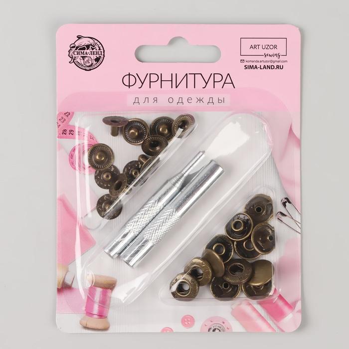 

Кнопки установочные Арт Узор S-образные, с установщиком, d13 мм, 6 шт., цвет антик