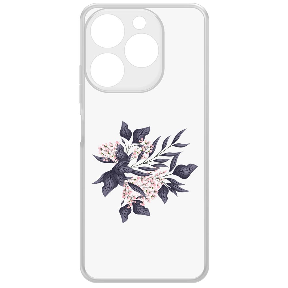 

Чехол-накладка Krutoff Clear Case Розовые бутоны для ITEL A70, Прозрачный