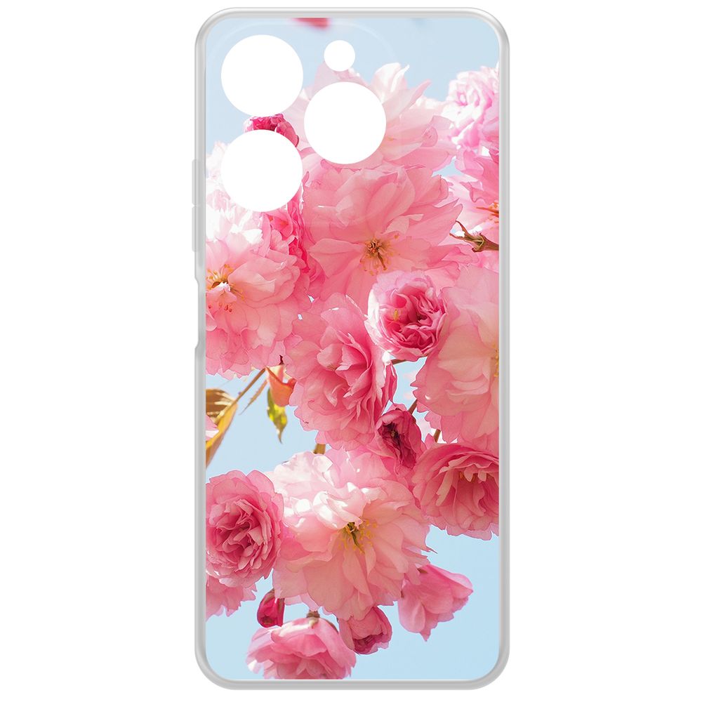 

Чехол-накладка Krutoff Clear Case Сакура для ITEL A70, Прозрачный