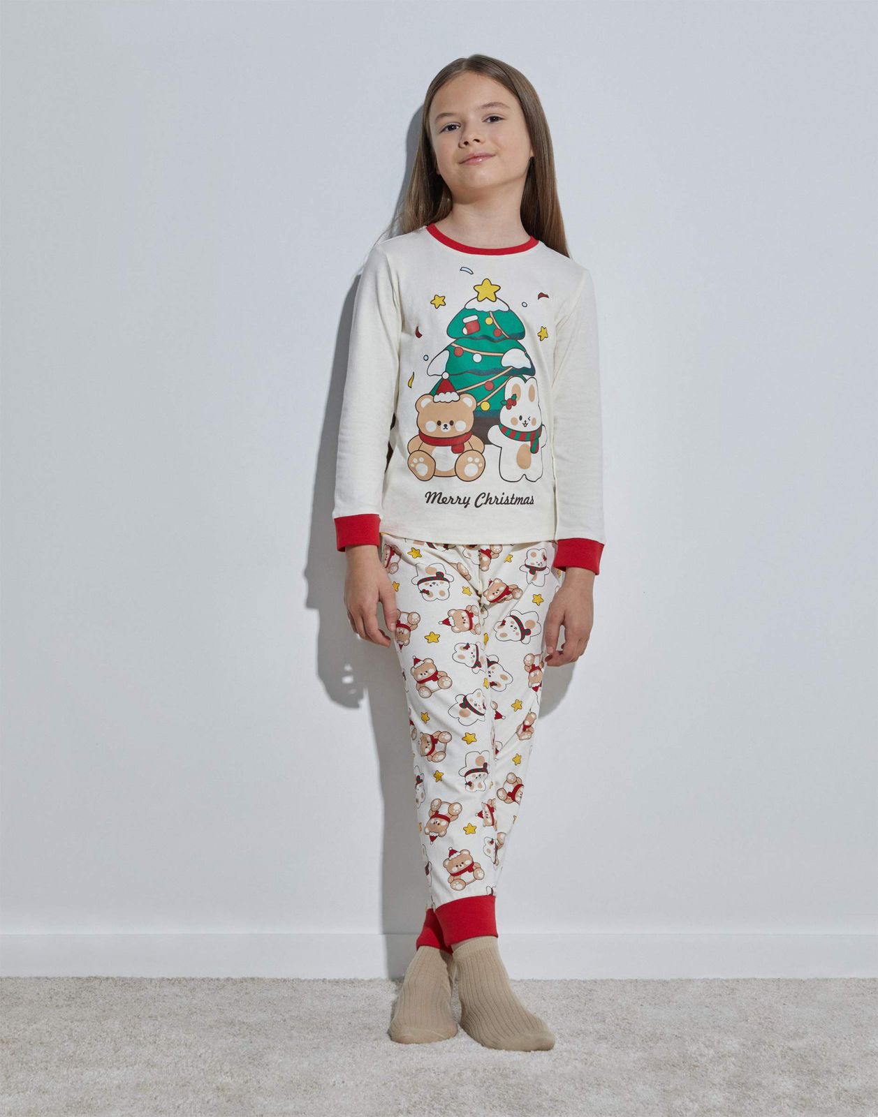 Пижама детская Gloria Jeans GSL001610 молочный, 86