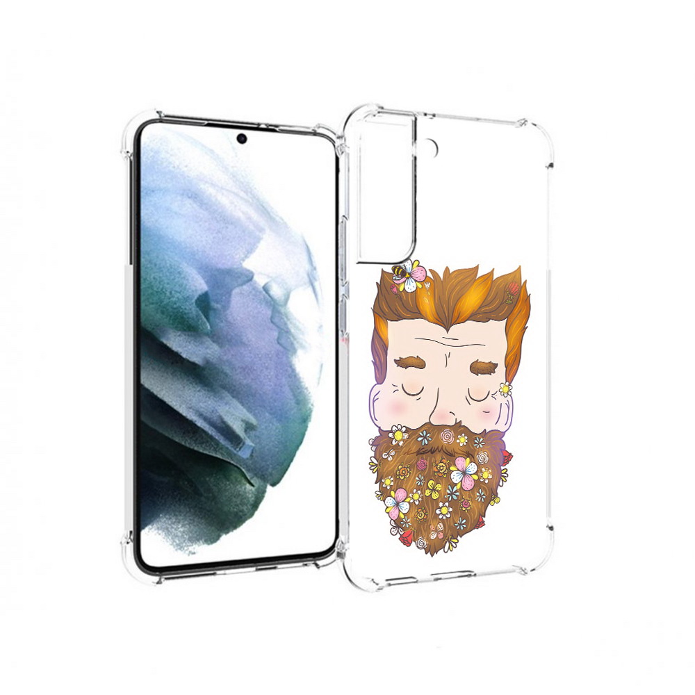 

Чехол MyPads Tocco для Samsung Galaxy S22 Plus мужчина с цветами в бороде, Прозрачный, Tocco