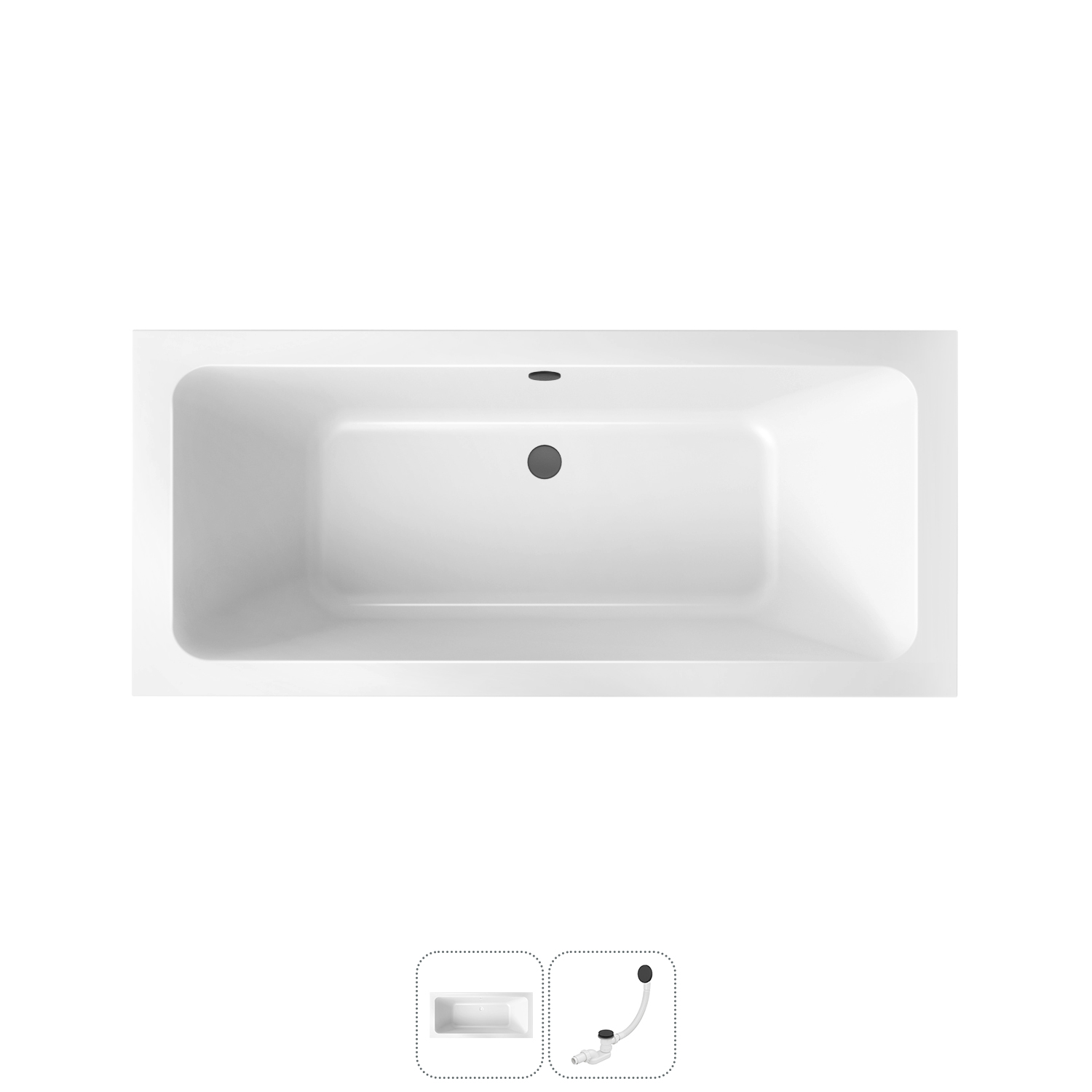 

Акриловая ванна 170x75 см Lavinia Boho Pure 202010842 в наборе 2 в 1, Белый, bath_LB_sifon.Pure.2v1