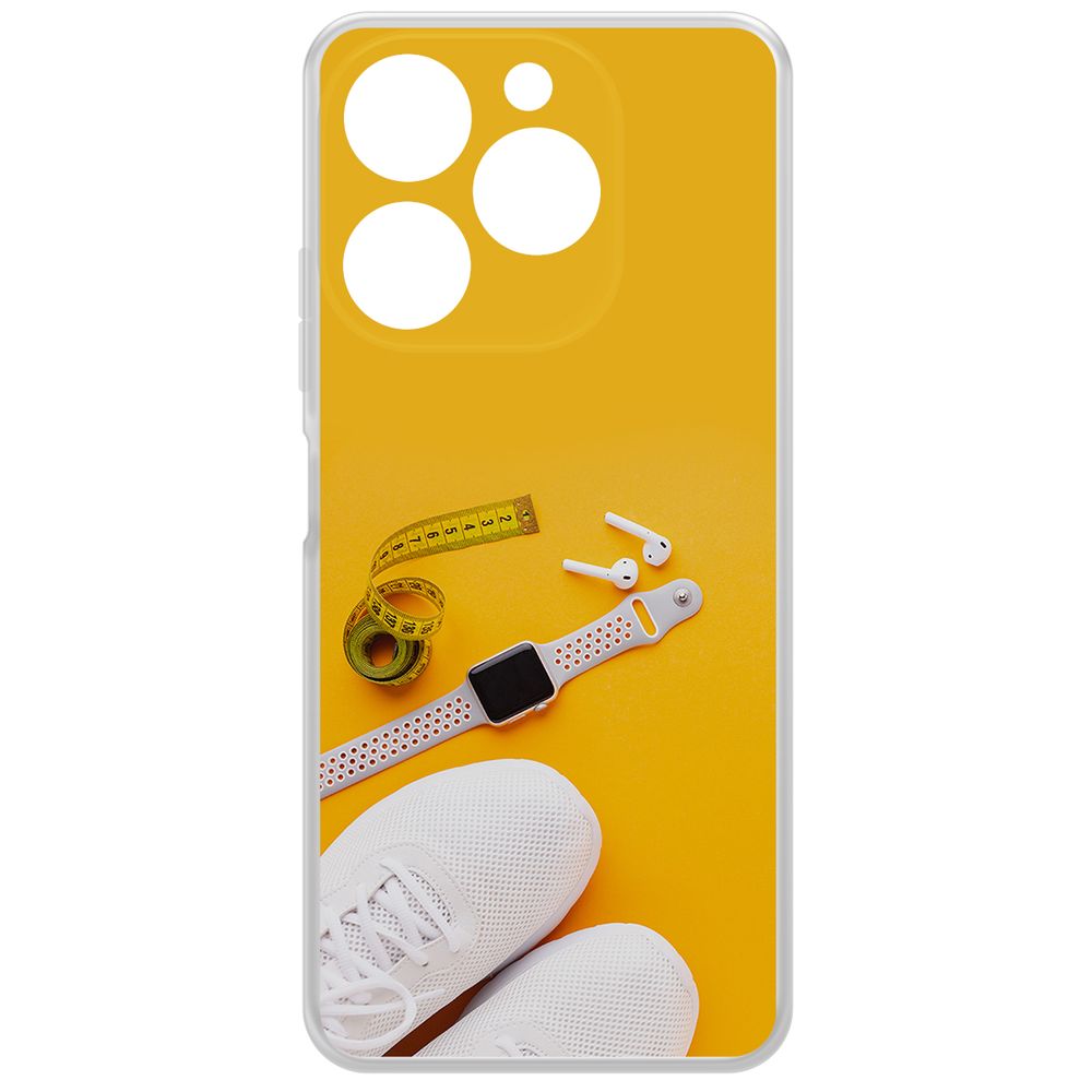 

Чехол-накладка Krutoff Clear Case Кроссовки женские Фитнес для ITEL A70, Прозрачный